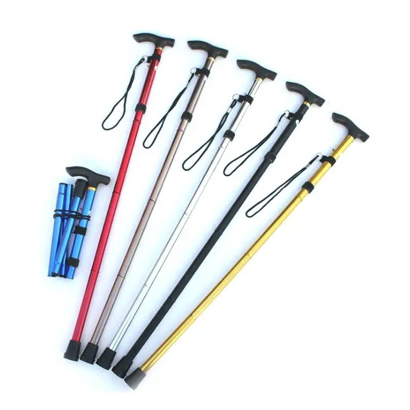 Hot Sale Walking Stick Folding Cane Aluminum Alloy Foldable Reflective Walking Stick Cane Crutch Walking Stick