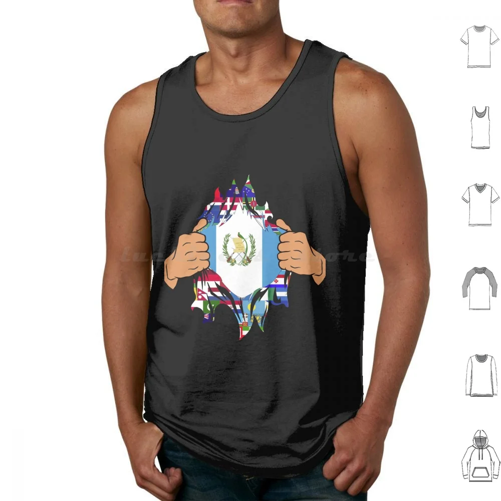 Guatemala Flag , Patriotic Tank Tops Vest Sleeveless Chapin Guanaco