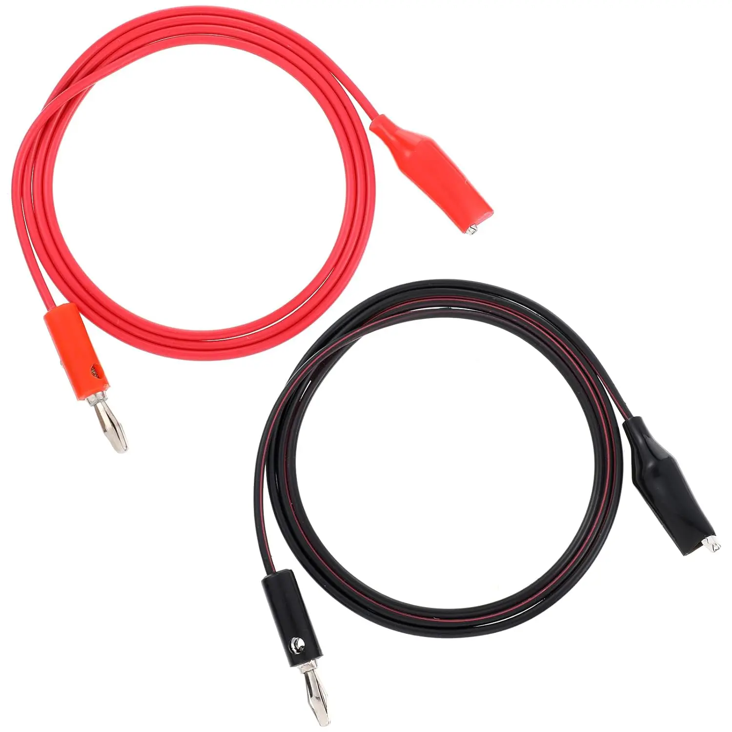 2 Pack Banana Plug to Alligator Clip Test Leads Wire Cable 4mm Banana Plug for Multi-Meter Electrical Test Jumper Wire