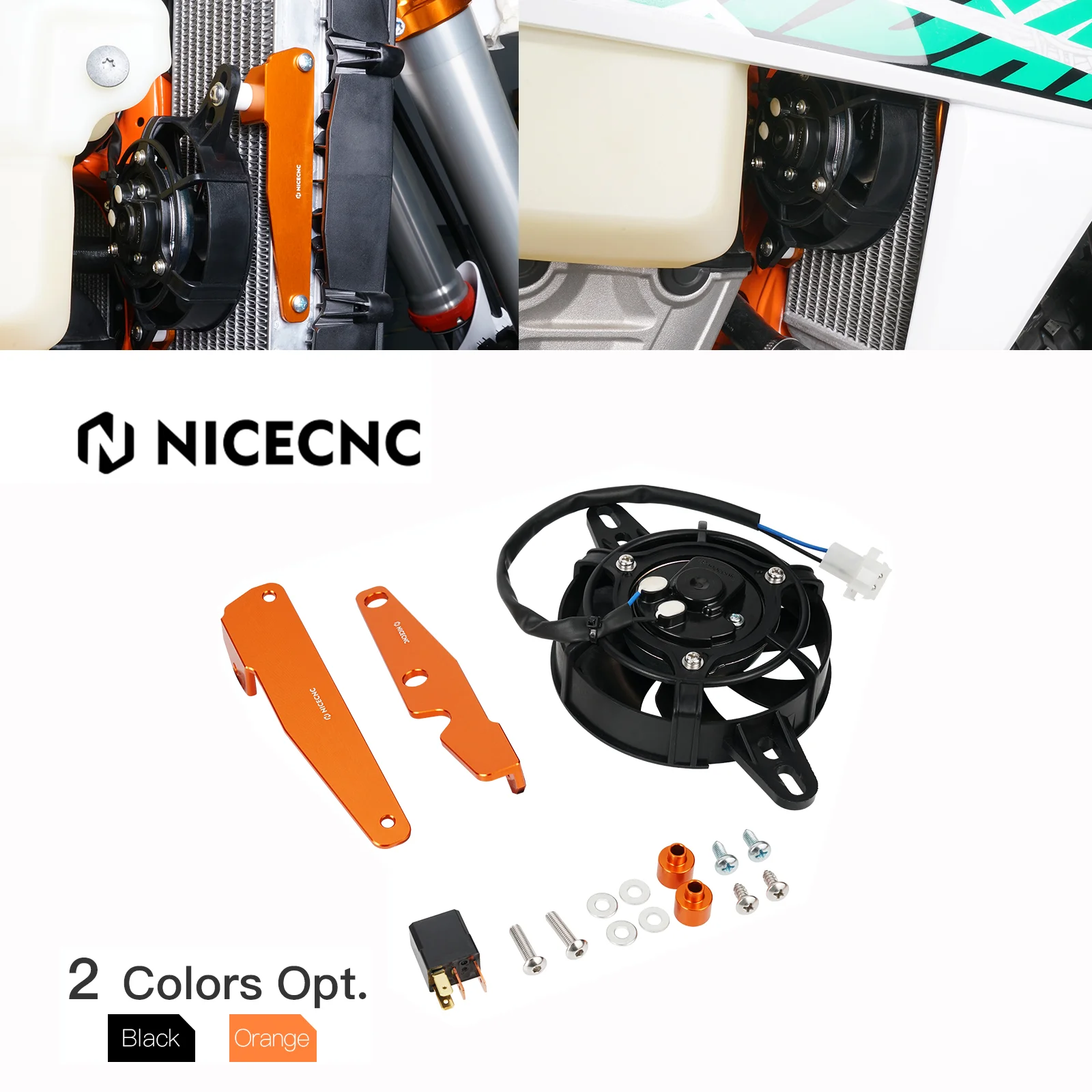 

12V Electric Radiator Cooling Cooler Fan Bracket For KTM EXC 300 EXC EXCF XC-F XCW SX SXF 125 250 300 350 400 450 500 2017-2022
