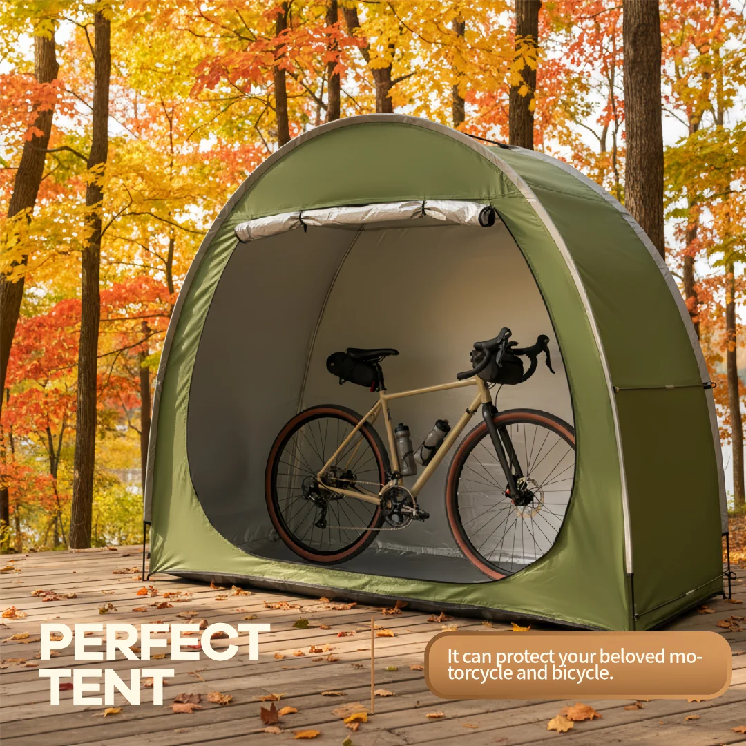 Thickened Oxford Cloth Portable Bike Shelter Private Travel Tent for Outdoor Hiking Cycling Camping And Travel image 5