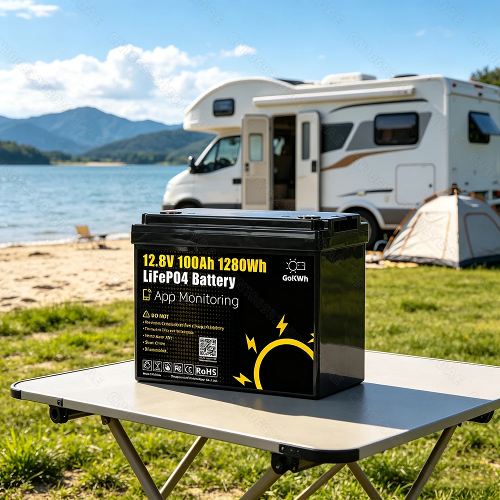 Grade A 12V 100Ah 120Ah LiFePO4 Battery Pack APP Control Built-in BMS 12.8V LFP Rechargeable Cells DIY 24V 100Ah 120Ah 12V 200Ah 240Ah 48V For RV Boat Camping Golf Cart Backup Power Home Solar Energy Storage