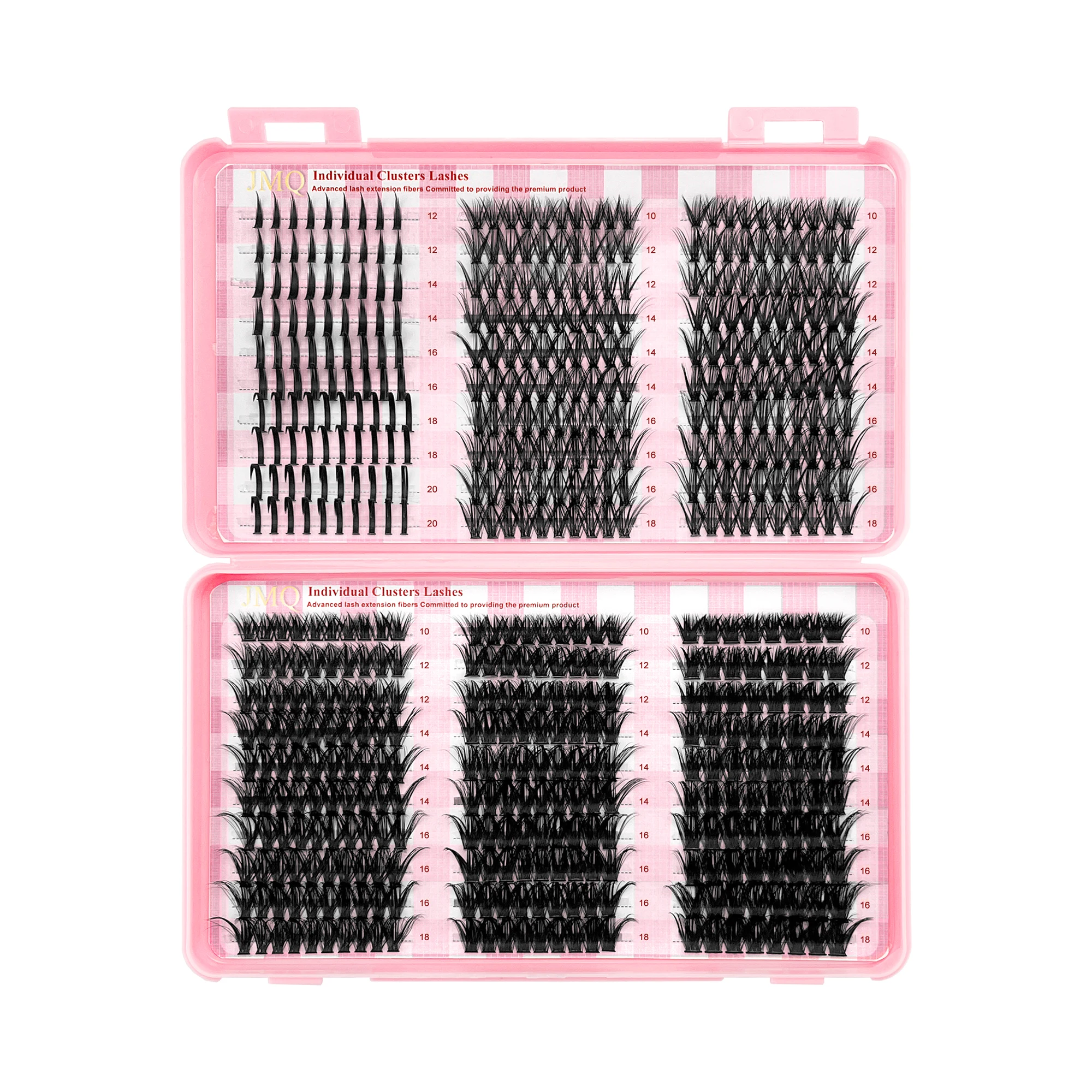 Kit de grappes de cils avec pointes, Extension de cils à pointes, Volume épais, ensemble de cils individuels pointus, bande de vison, par LAKANAKU