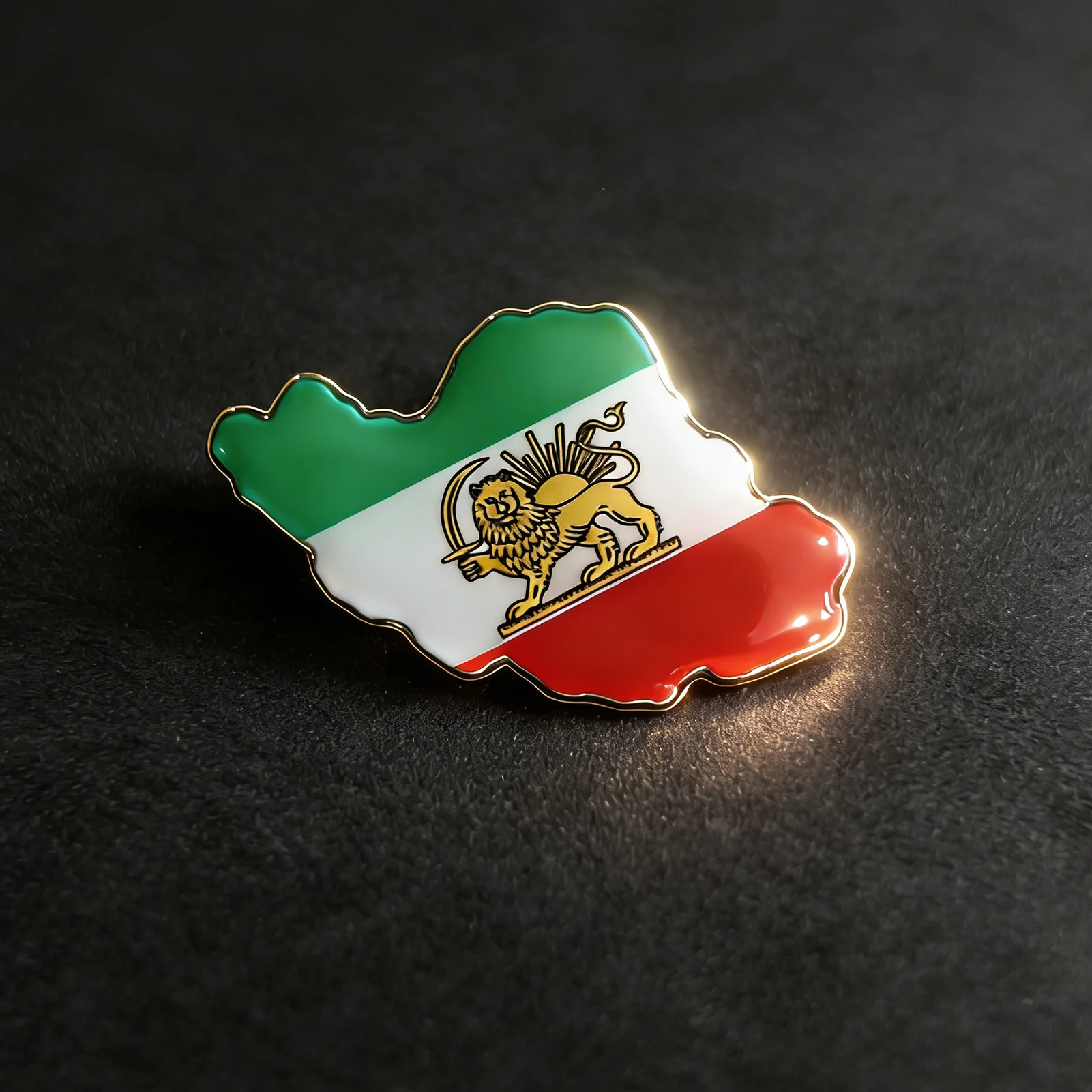 COOLTIME Iran Persien Flaggen-Anstecknadeln Metall Iranischer Löwe und Sonnenkrone Nationales Umfangsmotiv Abzeichen Großpackung Souvenir-Serie Geschenke Brosche – Detail 3
