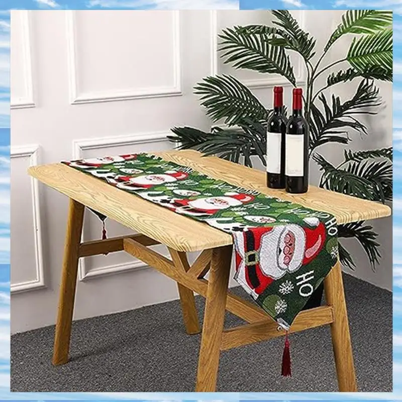 T31c-toalha de mesa de natal padrão de natal toalha de mesa lavável dacron para o natal, inverno, feriado dura