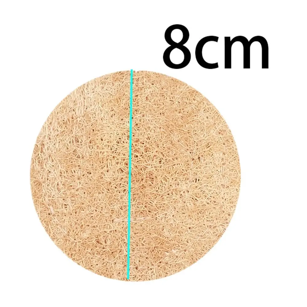 Teaware Round Tea Cup Mat Natural Double sided Teapot Pad Household Heat Insulation Loofah Mat Tea