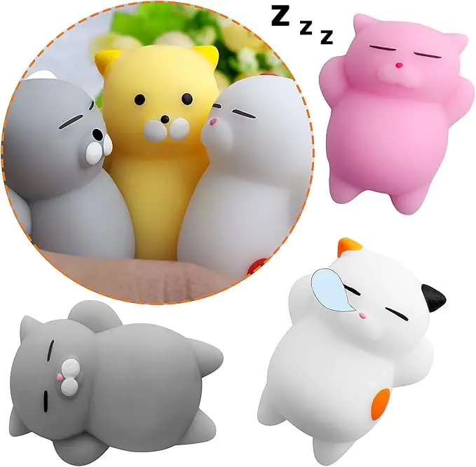 Cute Animals Mochi Squishy Kawaii Cat Anti Stress Ball Fidget Squeeze Autism Decompression Toys for Kids Adults Hand Play Gifts