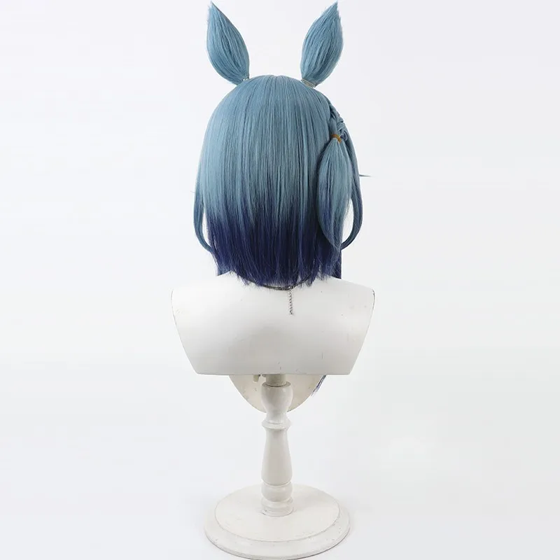 Umamusume Pretty Derby Admire Groove Cosplay peluca gradiente pelo azul orejas y cola mujeres Anime fiesta de Halloween Cos accesorios de disfraz