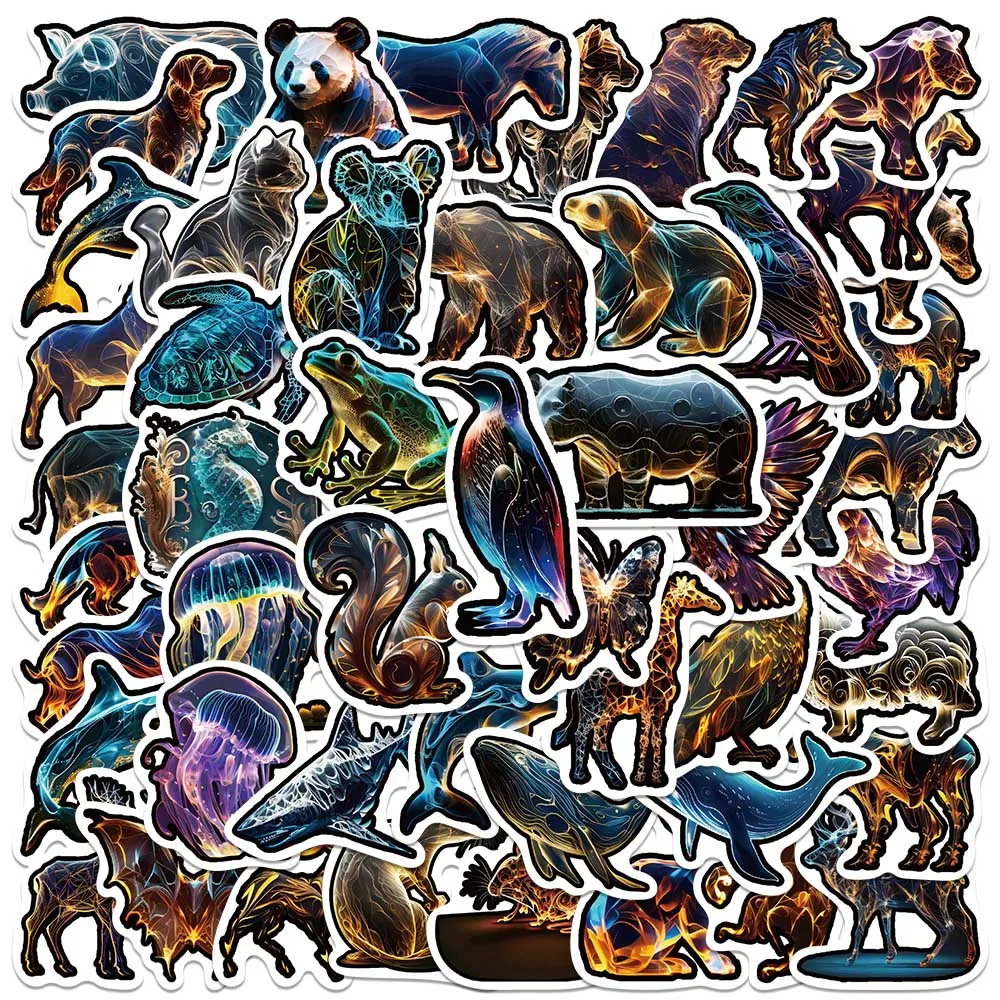 

50pcs Cartoon Colorful Abstract Aesthetic Animals Stickers Waterproof Graffiti For Laptop Luggage Guitar Phone Vinyl Decals