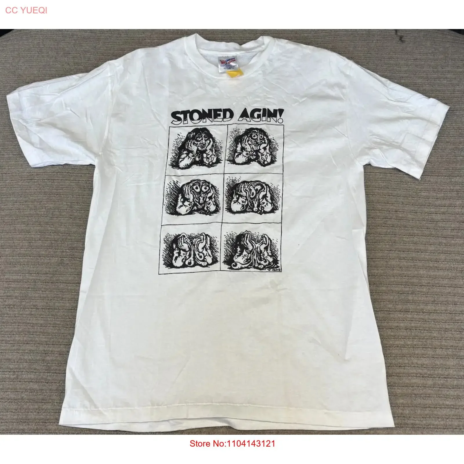 Vintage R Crumb Stoned Again T Shirt Mens Large Art Psychedelic Trippy Mr Natural vintage Washed Soft fashion graphic