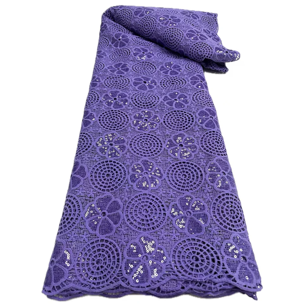 

Sequins Water Souble Milk Silk Lace Fabric African Elegant High Quality Mesh Women Tissue Cord Lace For Wedding Dress Material