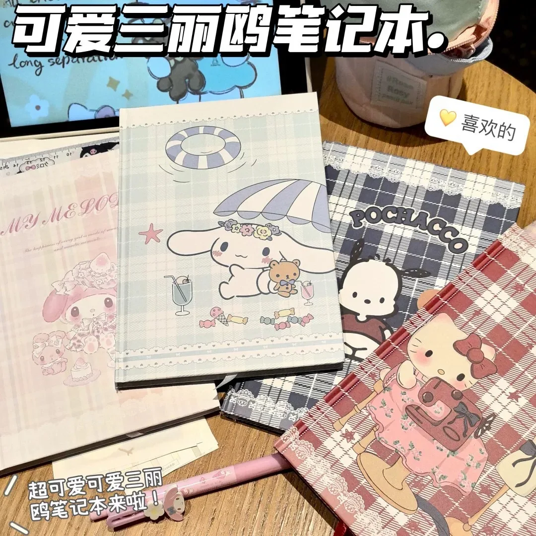 파차코 쿠로미 산리오 귀여운 만화 헬로 키티 마이 멜로디 A5 하드 쉘 노트북, 카와이 주변 사랑스러운 학생 문구 선물