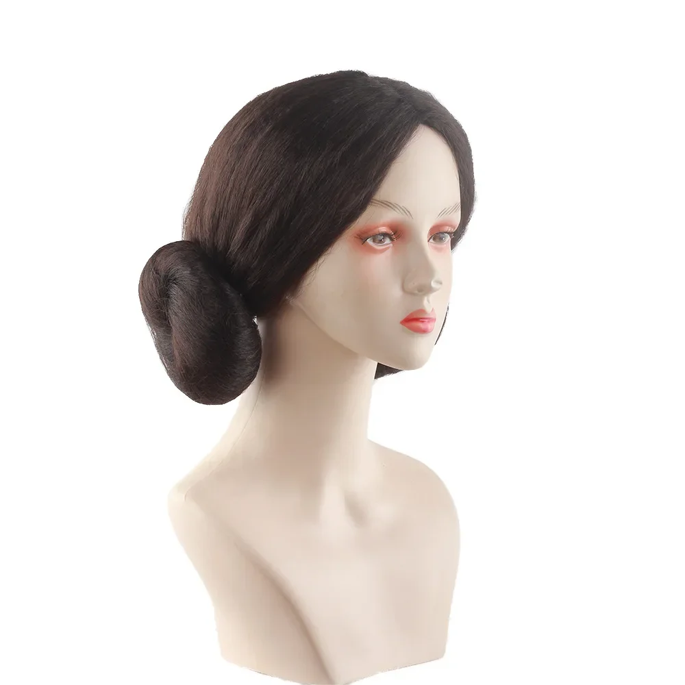 Leia Organa Solo Prestaties Cosplay Pruik Bruin Midden Dubbele Tempel Marubeni Hoofd Chemische Vezel Synthetisch Haar voor Filmfans