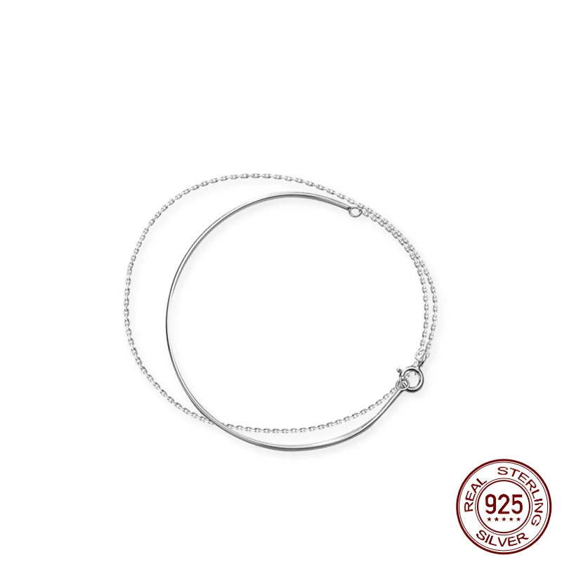 La Monada 925 Sterling Silver Double Layer Chain Bracelet Bangle Elegant Link Hypoallergenic Durable Stylish Women's Accessory