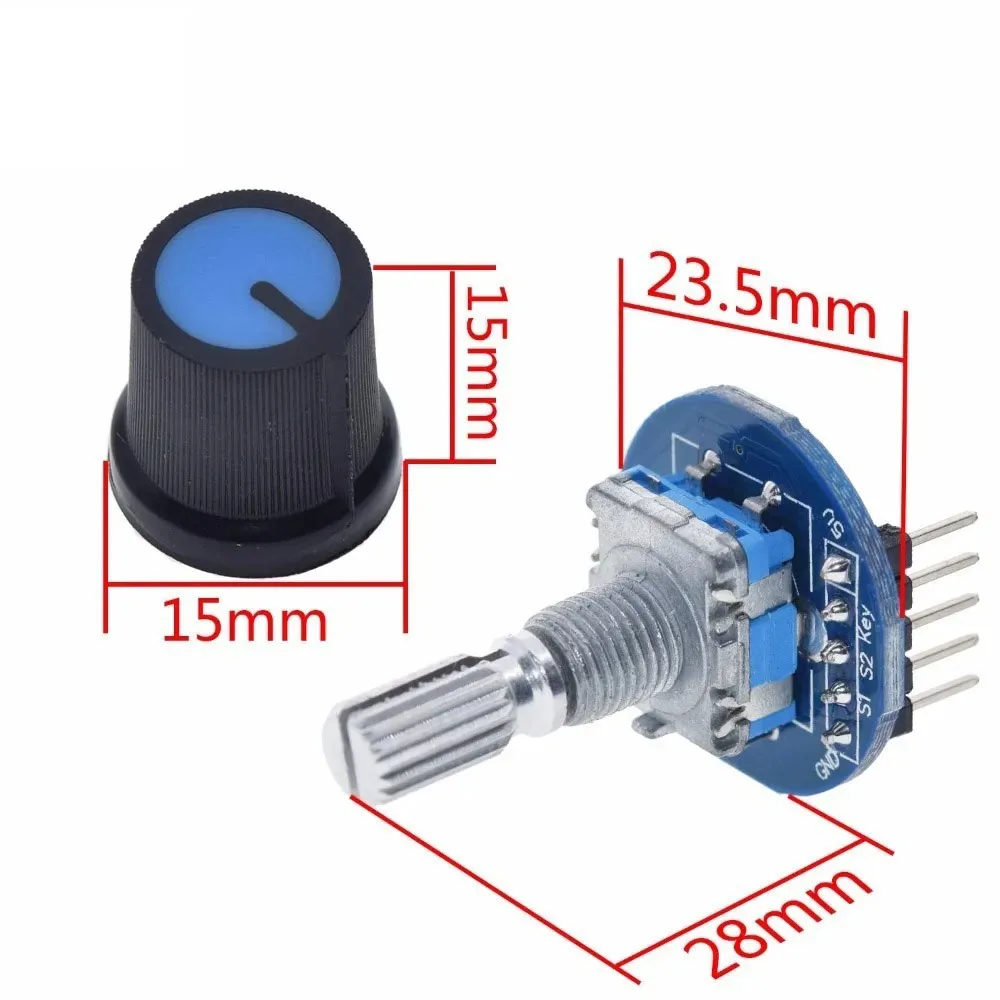 Top Rotary Encoder Module For Arduino 5V Brick Sensor Development Round Audio Rotating Potentiometer Knob Cap EC11 Board Tool