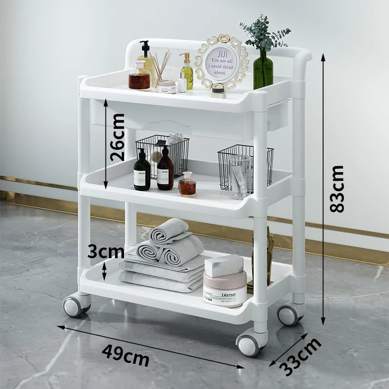 Moving Hospital Cart Trolley Multifunctional Salon Drawers Clinical Service Auxiliary Barber Station Aesthetics Spa