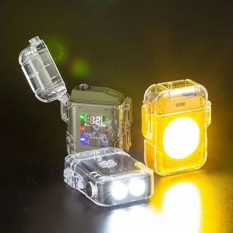 Hot Sale Windproof Waterproof Arc USB Fast Charging Lighter Extra Long Life Outdoor Sports Exclusive LED Display Lighter