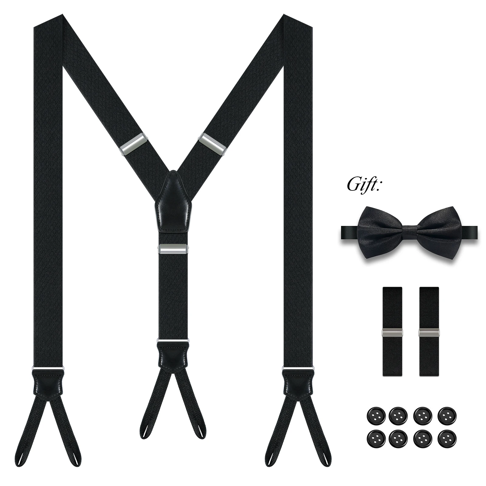 

Классические мужские черные подтяжки, шириной 3,5 см, Y-образной формы, с регулируемой эластичной лентой, для работы, повседневной носки, свадеб и вечеринок