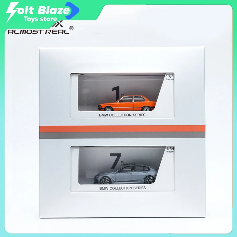 Almost Real 1/64 Car Model BMW 3 Series 50th Anniversary Twin Set AR Box Diecast Alloy Car Model Simulation Collection Boy Gift