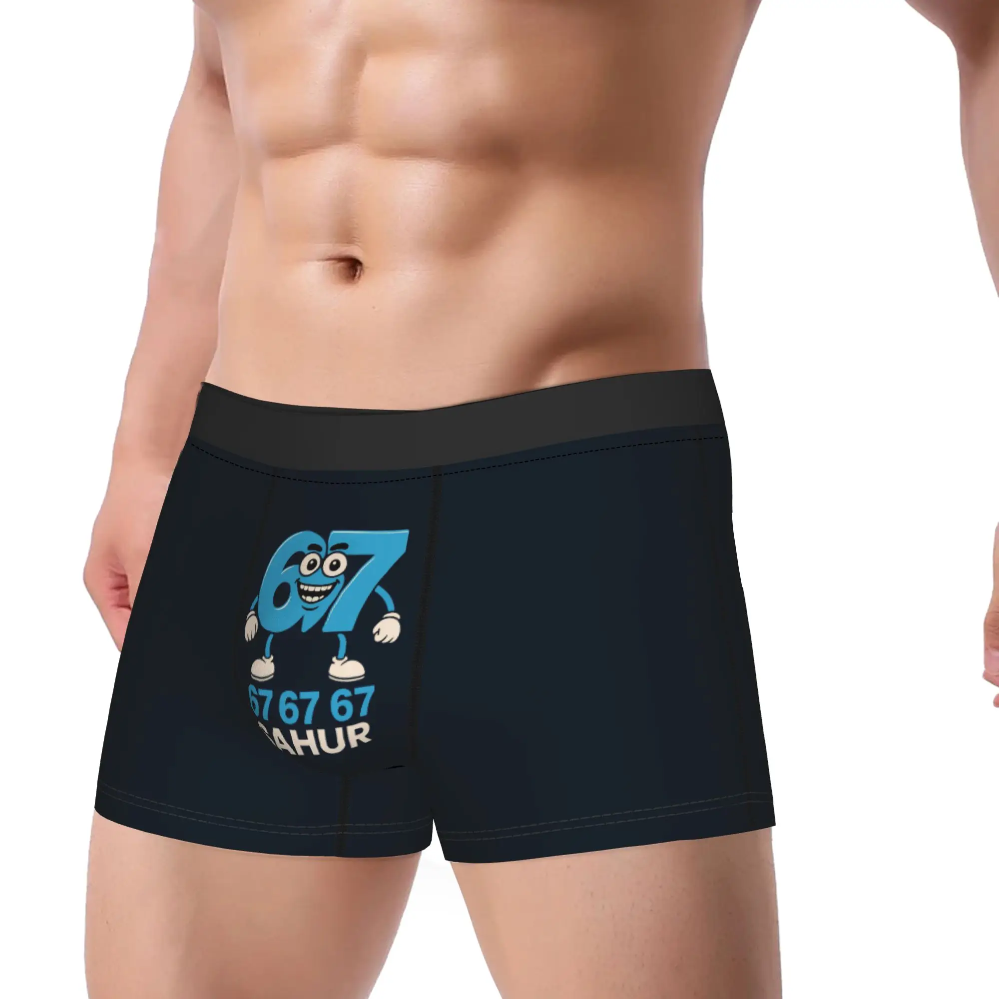 67 Six Seven Meme Underwear Brainrot Male Boxer Brief Elastic Trunk Quality Custom DIY Plus Size Panties
