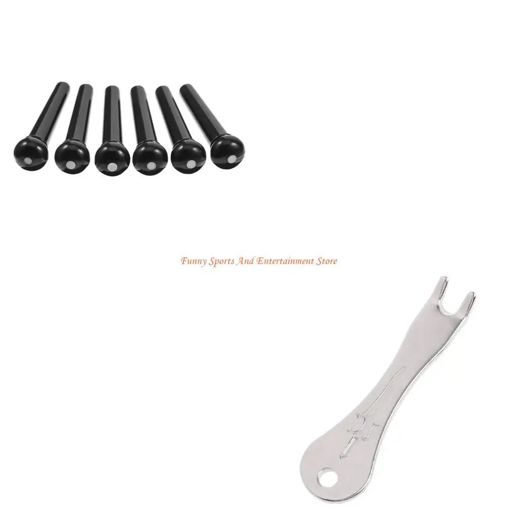 

C4DE 25Pcs Acoustic Guitar Bridge Pins & Puller Set Bridge Pegs Guitar Pin Puller