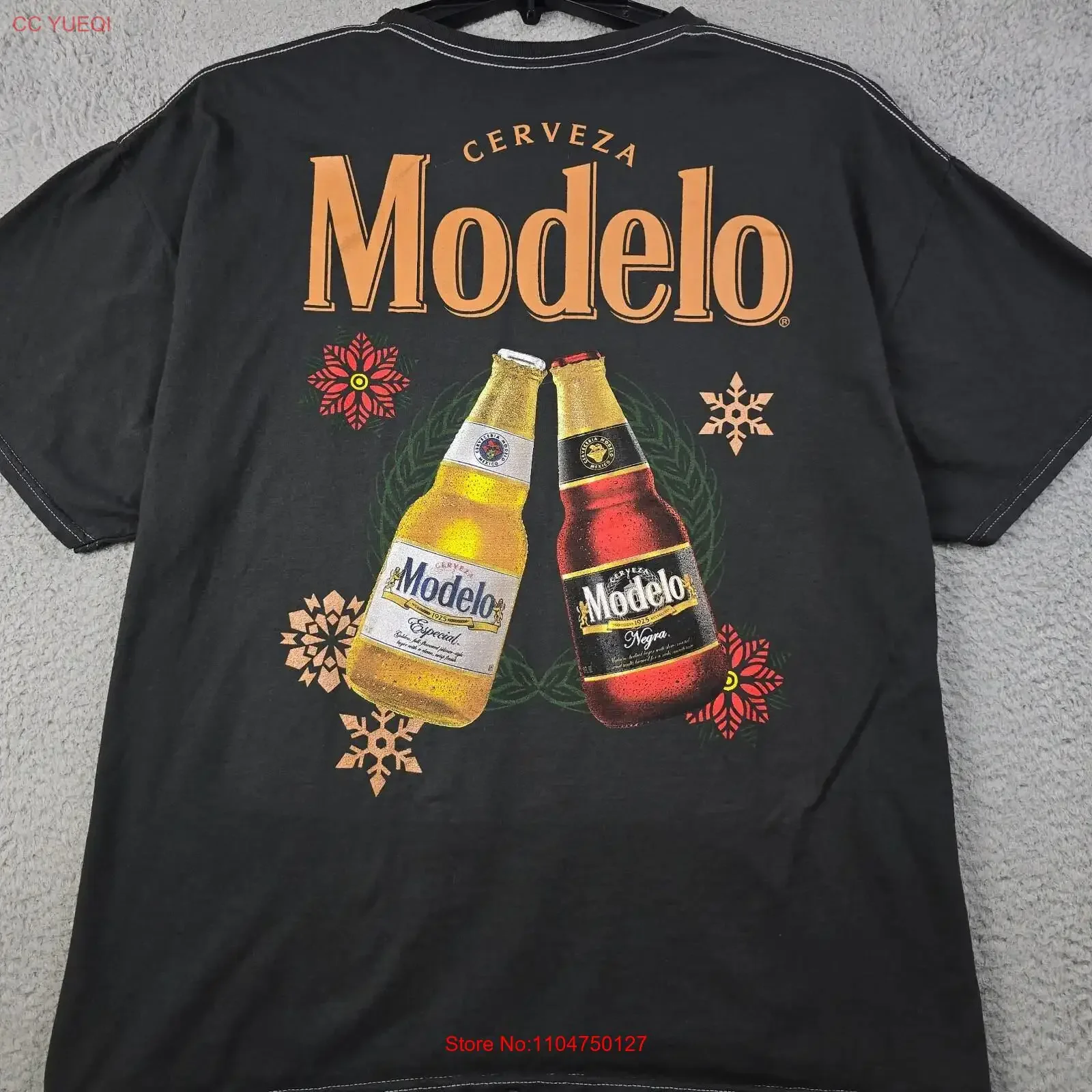 MODELO Beer SHIRT Mens 2XL XXL Black CERVEZA CASUAL Brew Mexican Lager Retro NWT vintage Washed designer clothes Breathable