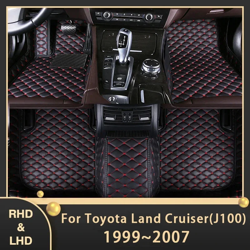 

Автомобильные коврики для Toyota Land Cruiser 1999 ~ 2007 5-местные автомобильные подушечки для ног на заказ кожаный ковер аксессуары для интерьера 2004 2005 2006