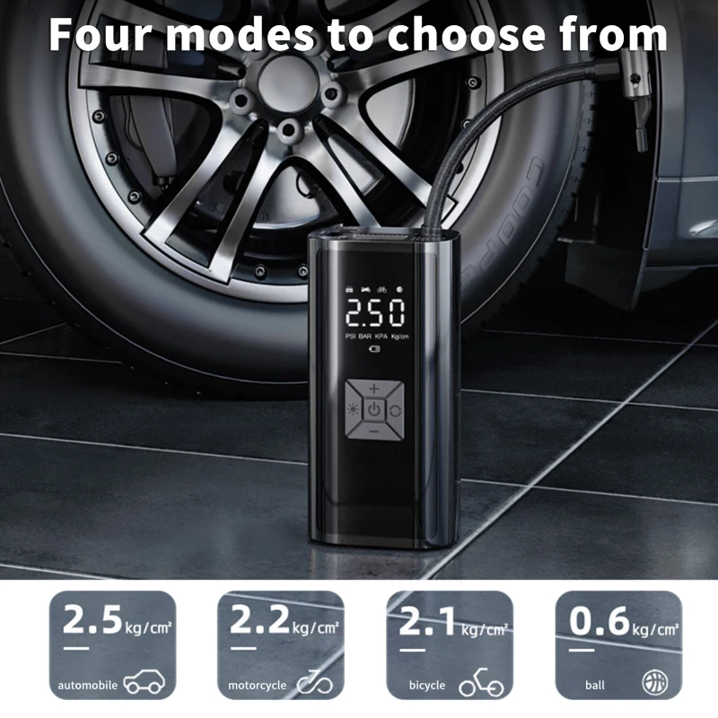 Portable Air Compressor for Car Tires Fast Air Pump Tire Inflator Accurate Pressure Digital Display with LED Light Power Bank