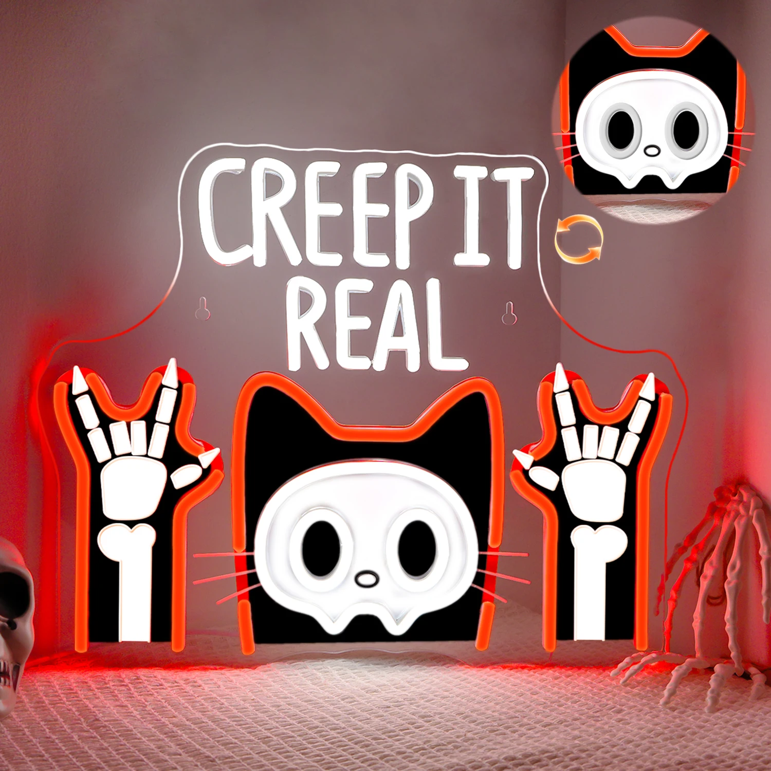 

Creep It настоящая неоновая вывеска Хэллоуин светодиодная вывеска для декора стен страшный светодиодный светильник для декора Хэллоуина жуткая тематическая вечеринка с питанием от USB