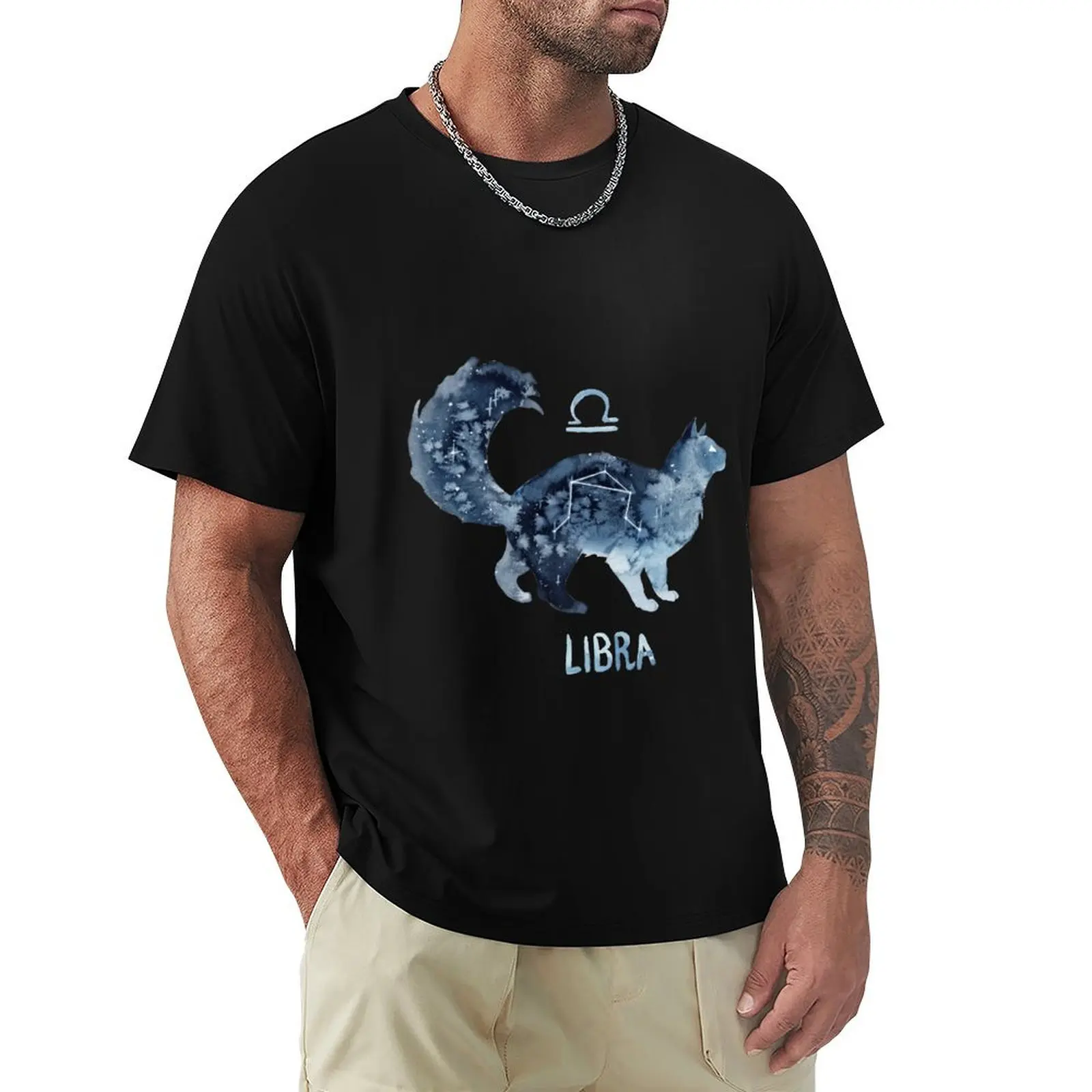 Zodiac Cat - Libra T-Shirt Soft Touch Basic Cotton T-Shirt
