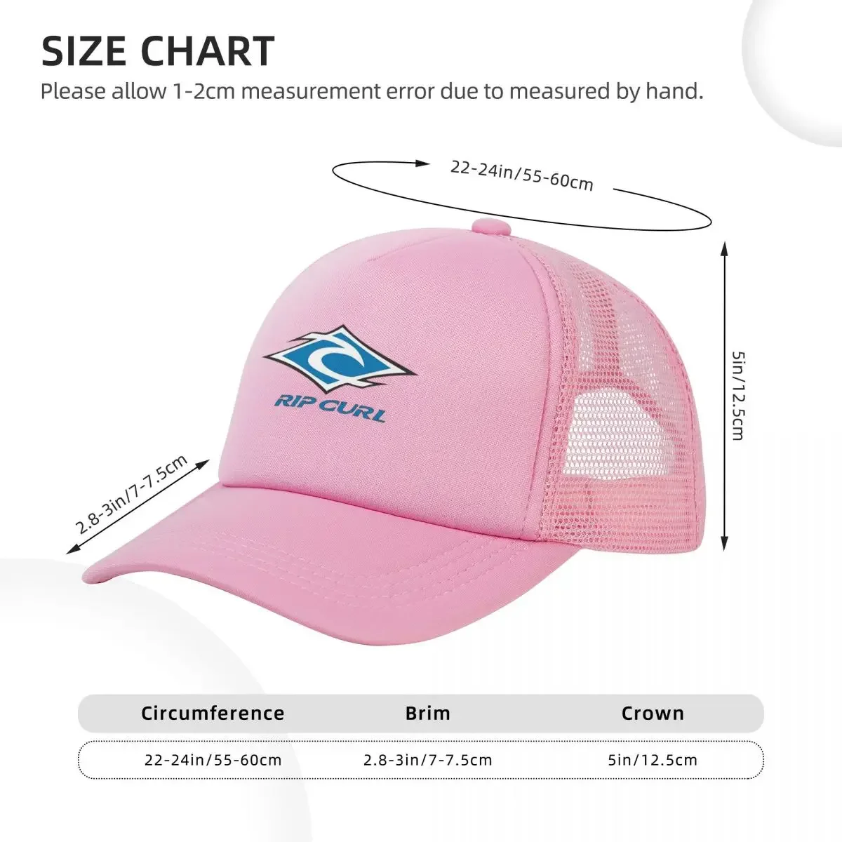 Rip Curl Logo Mesh Baseball Caps Snapback Fashion Baseball Hats Breathable Casual Casquette Outdoor Unisex