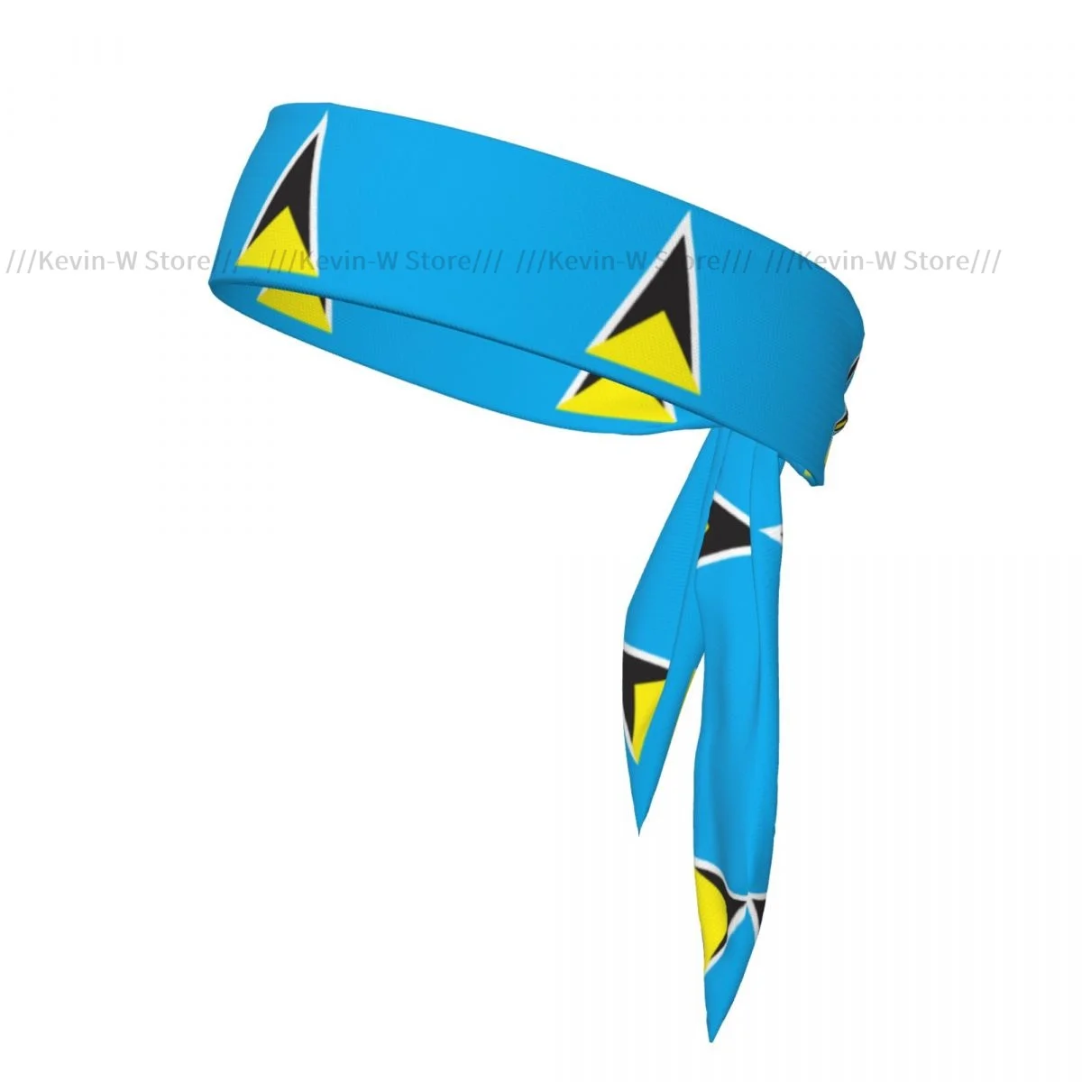 Tie Headbands Flag Map Of Saint Lucia Sports Head Band Athletic Sweatband Bandana Sweat Wicking