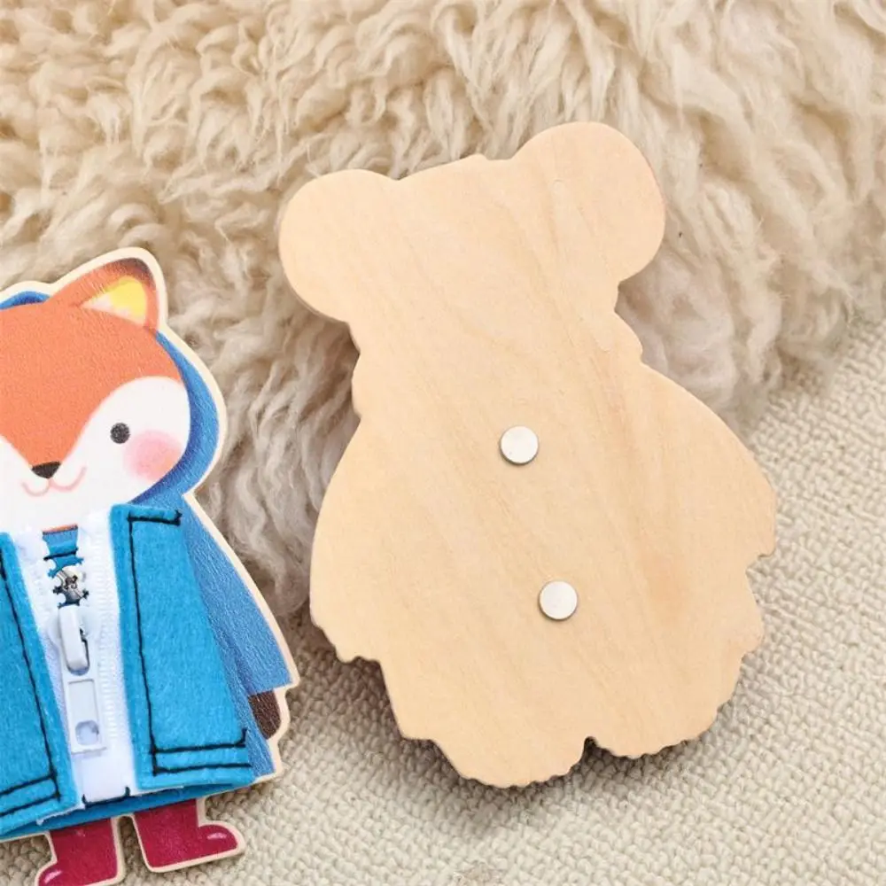 Ношение одежды, детская игрушка Монтессори, пуговица на молнии, когнитивное обучение, занятая доска, игрушка для раннего образования с координацией рук и глаз животных