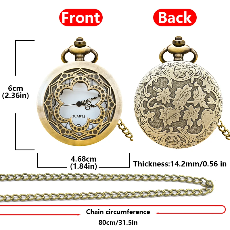 Retro Bronze Steampunk Openwork Flip Cover Quartz Necklace Commemorative Pocket Watch For Male And Female Students