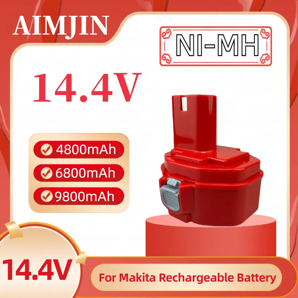 

Replacement Battery For Makita 14.4V 4800mAh/6800mAh/9800mAh Ni MH Rechargeable Battery Power Tools Bateria PA14 1422 6281D