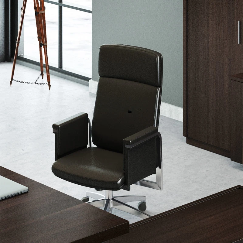 Boss Big Class Leather Swivel Chair Simple Modern Office Chair Ergonomic Manager Mid Back Chair