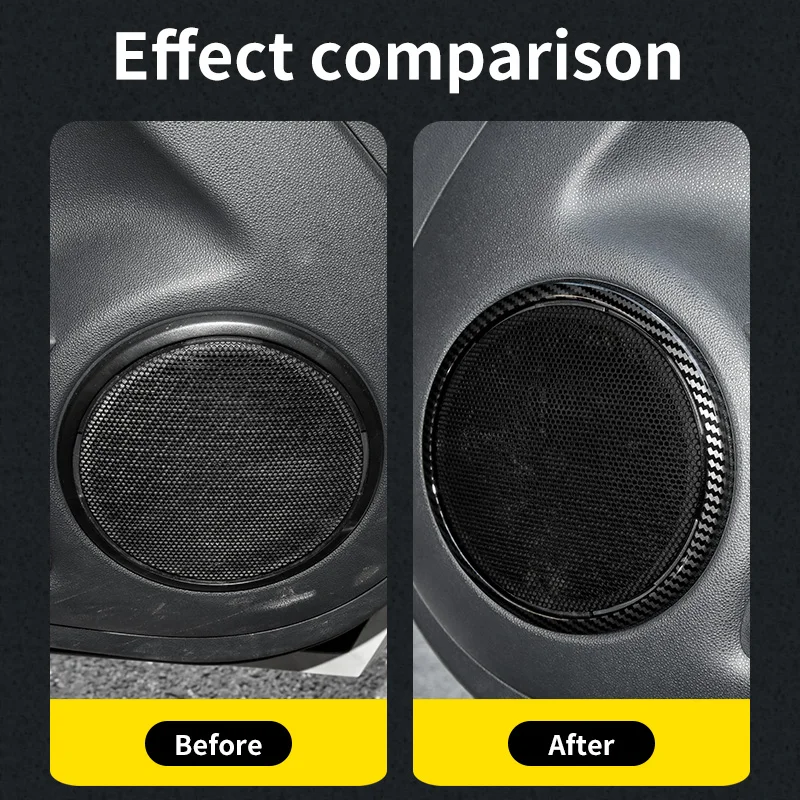Car Audio Speaker Tweeter Cover Door Loudspeaker Frame Car Accessories Interior Decoration Ring Stickers for Smart 451 Fortwo view 4