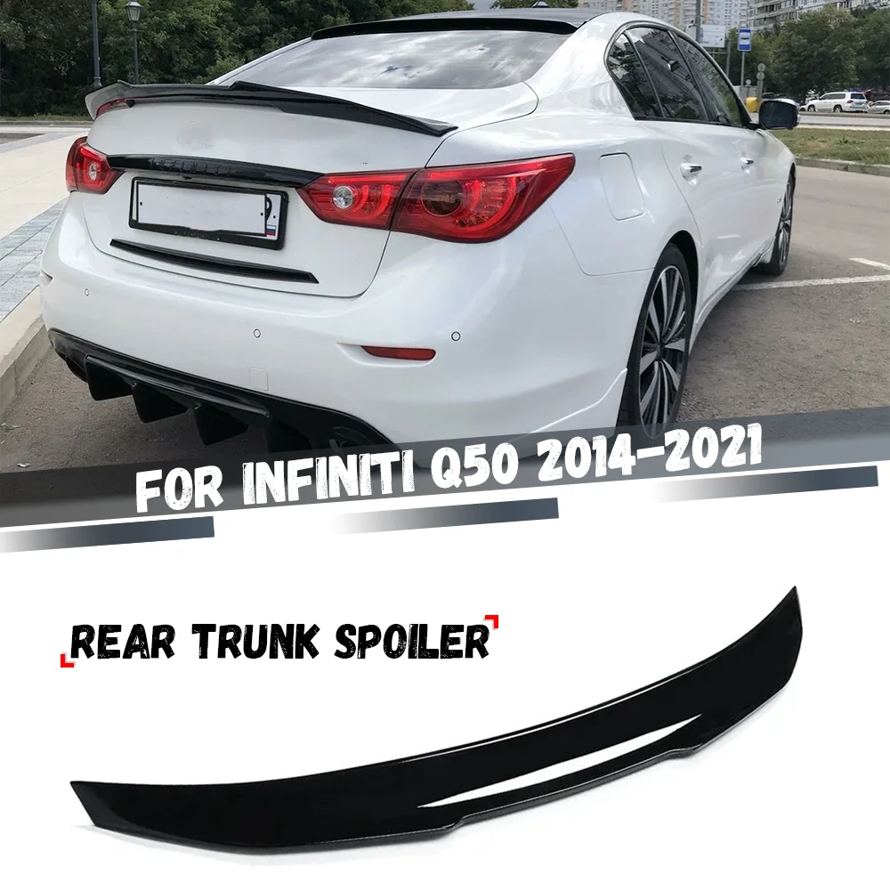 

Car Rear Trunk Roof Spoiler Wings For Infiniti Q50 2014-2021 PSM Style Tail Trunk Wing Top Spoiler Wing Kit Protector
