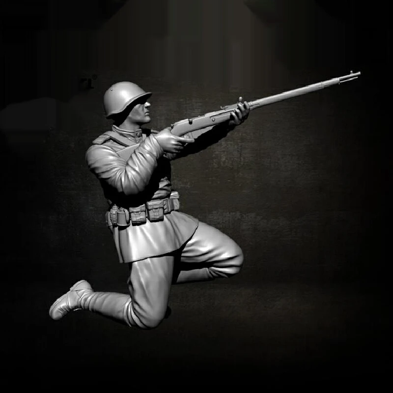 Figurine de soldats européens en résine Gk, Micro Miniature imprimée en 3d, modèle blanc, jouet, Kit non assemblé et non peint, 1/35