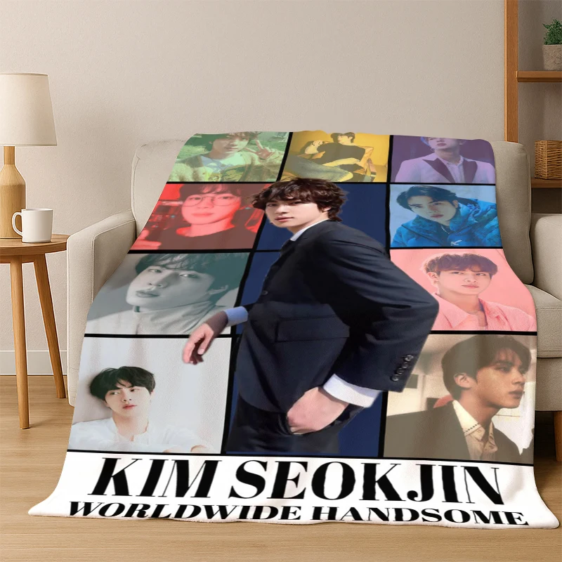 

Kim Seok Jin Kpop B-BTS Ultra Soft Flannel Throw Blanket, Warm Cozy Blanket for Couch Sofa Bed Bedroom Living Room Travel