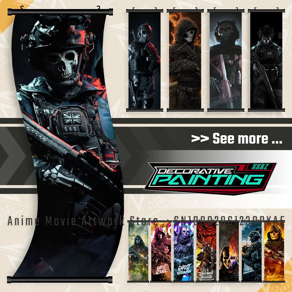 

Home Decoration Hanging Painting For CALL OF DUTY Wall Artwork Scroll Picture Hot Game Figures Hd Canvas Poster For Room Mural