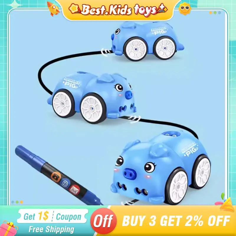 Z100 RC Car Animation Line Cartoon Hand Controlled Intelligent Wireless Gesture Sensing Follow Track Piggy Vehicle Kids Toys Boy