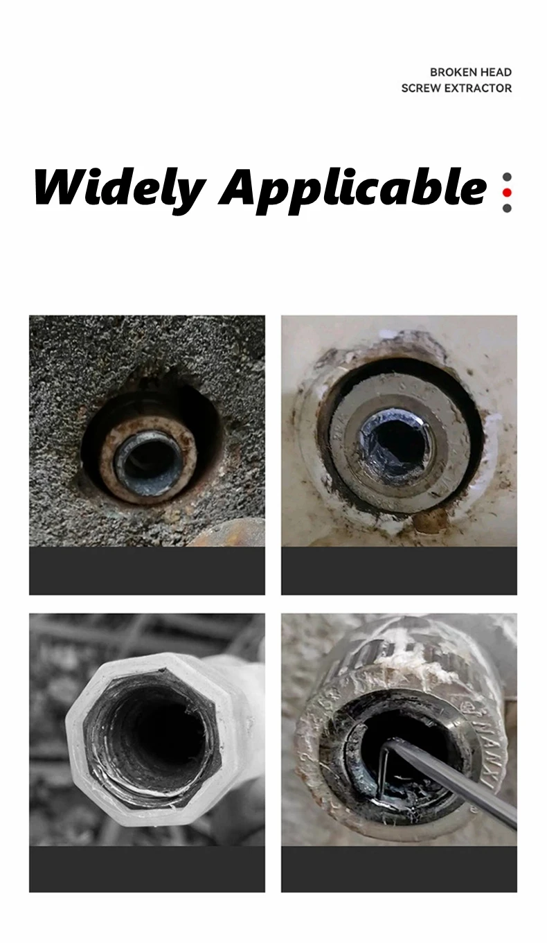 Wasserhahn-Winkelventile, Drahtgewindeausdreher-Set, Schraubenausdreher für Beschädigungen, Gewindeauszieher für Sanitärarbeiten – Detail 2