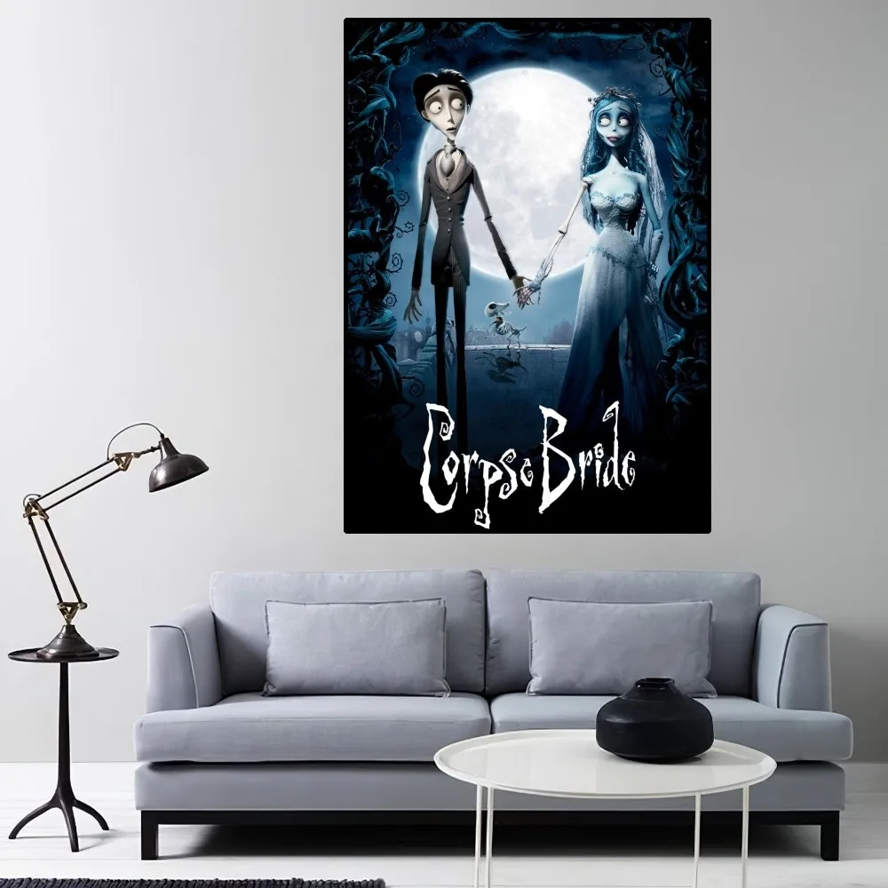 C-Corpse Bride Cartoon Poster Home Room Decor Livingroom Bedroom Aesthetic Art Wall Painting Stickers