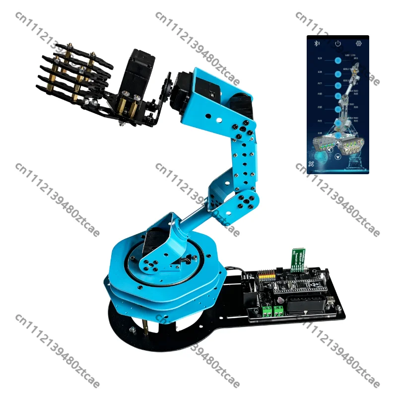 6-DOF Robotic Arm Large Torque Servo Motor Main Control Board Bluetooth Handheld & APP Wireless Control Kit