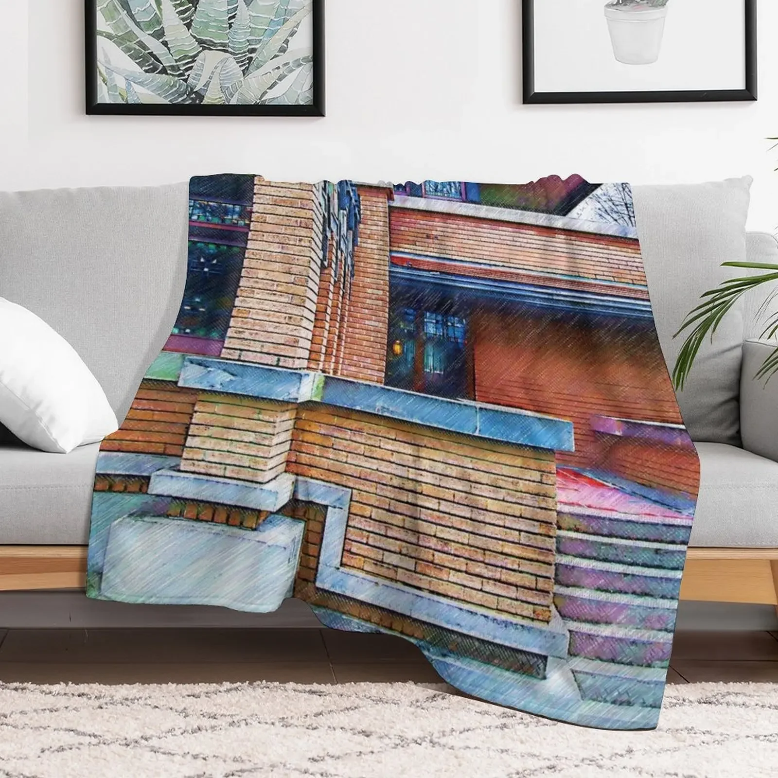 Meyer May House Sketched Throw Blanket Sofas manga Blankets