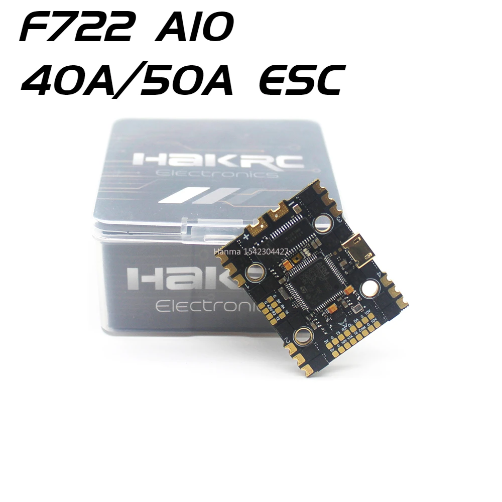 

HAKRC F722 AIO FC 40A/50A ESC BL32 Bit Double BEC 20*20 мм Монтажное отверстие 2-6S RC модель UAV запасные части