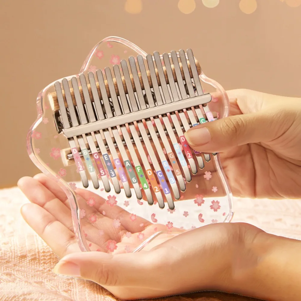Divertido 17 teclas dedo pulgar Piano exquisito Mini Kalimba Marimba juguete Musical regalo dedo Piano