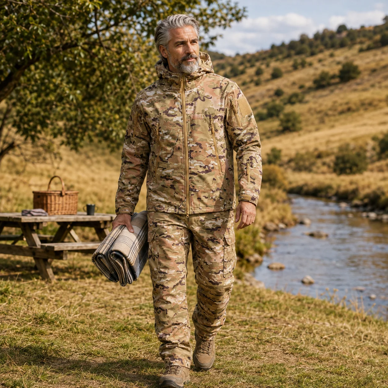 Hunting TAD Camouflage Shark Skin Soft Shell Tactical Suits Winter Autumn Waterproof Fleece Combat Gear Men Clothing Suit