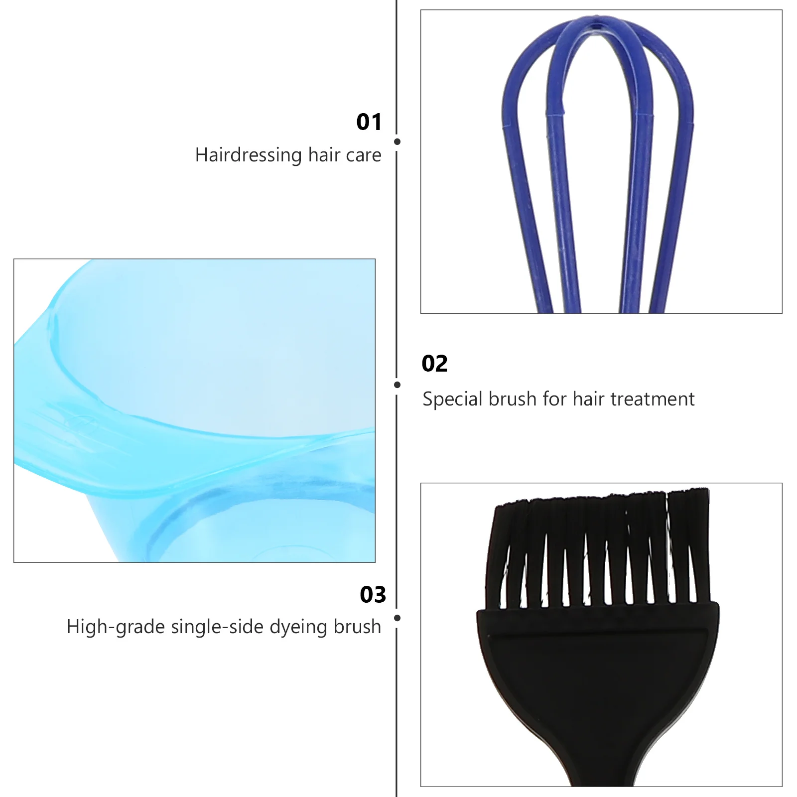 

3Sets Hair Dye Five-Piece Kit Premium Durable Practical Salon and DIY Hair Coloring Tools Dyeing Bowl Tinting Brush Comb
